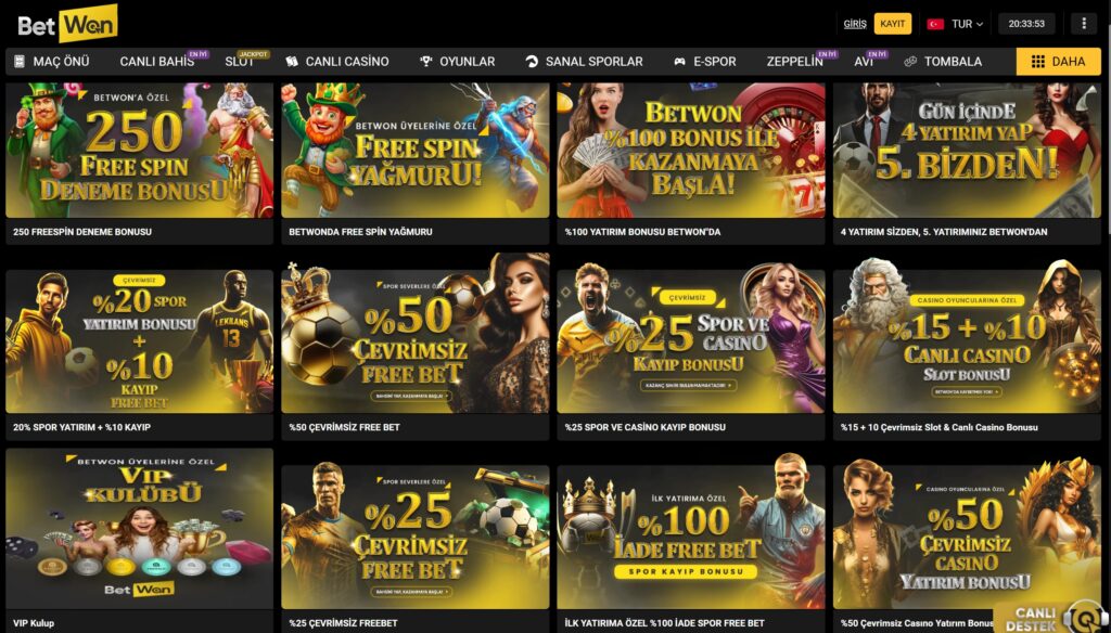 betwon bonusları